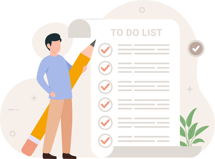Task lists business soft skills concept illustration