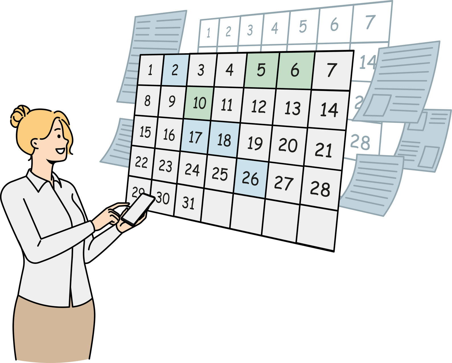 Businesswoman Planning Illustration 