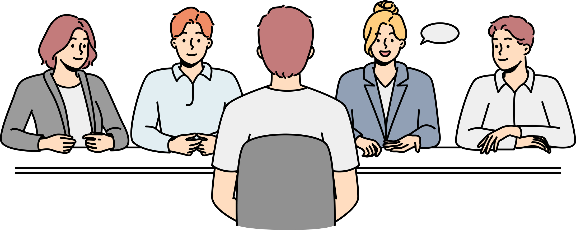Male Candidate at Interview in Office